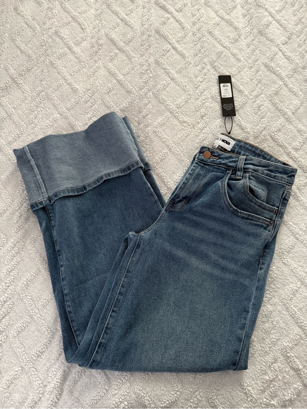 Fashion Nova Wide Leg Jeans Size 5 NWT High Rise Baggy Denim